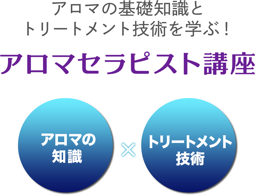 アロマの基礎知識とトリートメント技術を学ぶ！アロマセラピスト講座